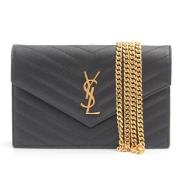 Pre-owned Leather shoulder-bags Yves Saint Laurent Vintage , Black , D...