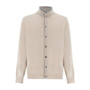 Elegant Button-Up Cardigan Fedeli , Beige , Heren