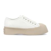 Witte Veterschoenen met Dikke Plateauzool Marni , White , Dames