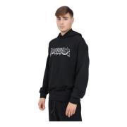 Zwarte hoodie met kenmerkende tekst Disclaimer , Black , Heren