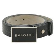 Pre-owned Leather belts Bvlgari Vintage , Black , Heren