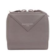 Pre-owned Leather wallets Balenciaga Vintage , Gray , Dames