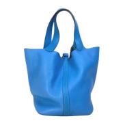 Pre-owned Leather handbags Hermès Vintage , Blue , Dames