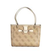 Beige Handtas van Polyethyleen Materiaal Guess , Beige , Dames