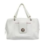 Pre-owned Leather handbags Bvlgari Vintage , White , Dames