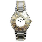 Pre-owned Metal watches Cartier Vintage , White , Dames