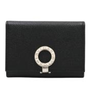 Pre-owned Leather wallets Bvlgari Vintage , Black , Dames