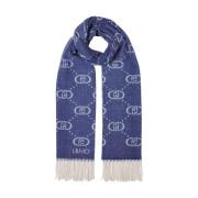 Jacquard Monog Stola Liu Jo , Blue , Dames