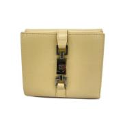 Pre-owned Leather wallets Gucci Vintage , Beige , Dames