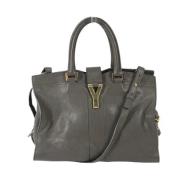 Pre-owned Leather handbags Yves Saint Laurent Vintage , Gray , Dames