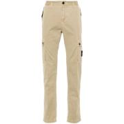 Beige Cargo Broek Twill Stof Stone Island , Beige , Heren