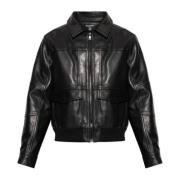 Leren jas Balmain , Black , Heren