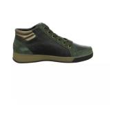 Groene hoge sneaker met gestreepte veters ara , Green , Dames