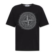 T-shirt met logo Stone Island , Black , Heren