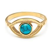 Skyfall Turquoise Evil Eye Ring Nialaya , Yellow , Dames