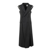 Lange vest voor stijlvolle outfits Sacai , Black , Dames