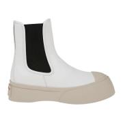 Witte Enkellaarzen met Plateauzool Marni , White , Dames