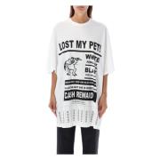 Lost Pet Maxi T-Shirt Wit MM6 Maison Margiela , White , Dames