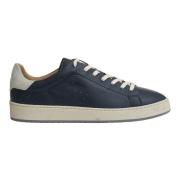 Blauwe Sneakers met Leren Details Hogan , Blue , Heren