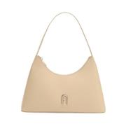 Leren Schoudertas Tarwekleur Furla , Beige , Dames