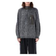 Grijze Gebreide Hoodie Aw24 And Wander , Gray , Heren