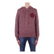 Bordeaux Hoodie met Geborduurde Details Elisabetta Franchi , Red , Dam...