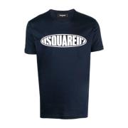 Blauw Surf Board Logo T-Shirt Dsquared2 , Blue , Heren