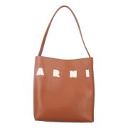 Bruine Museum Hobo Handtas Marni , Brown , Dames