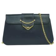 Pre-owned Leather shoulder-bags Cartier Vintage , Blue , Dames