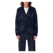 Navy Jacquard Gebreide Vest Aw24 YMC You Must Create , Blue , Heren