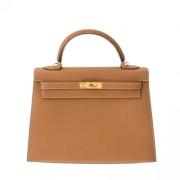 Pre-owned Leather handbags Hermès Vintage , Brown , Dames