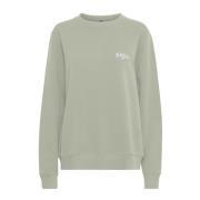 Groene Sweatshirt met Geborduurd Detail Ball , Beige , Dames