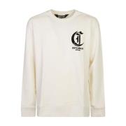 Witte Sweatshirt voor Mannen Aw24 Just Cavalli , White , Heren