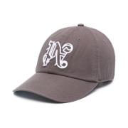 Monogram Logo Baseball Cap Donkergrijs/Wit Palm Angels , Gray , Heren