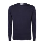 Midnight Pullover Lange Mouw John Smedley , Blue , Heren