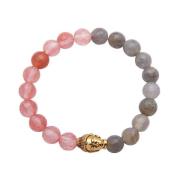 Womens Bracelet Gold Plated Buddha with Cherry Quartz Labrodite Nialay...