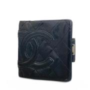 Pre-owned Leather wallets Chanel Vintage , Black , Dames