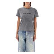 Faded Gray Etza Blurred T-Shirt Acne Studios , Gray , Dames