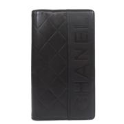 Pre-owned Leather wallets Chanel Vintage , Black , Dames