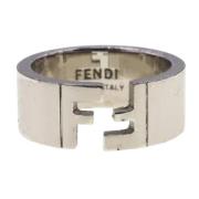 Pre-owned Metal rings Fendi Vintage , Gray , Heren