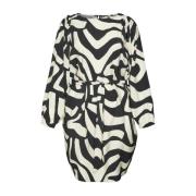 Grafische Print Jurk Zwart Freewear Vero Moda , Black , Dames