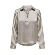 V-hals kraag top in Chateau Gray Only , Gray , Dames