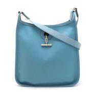 Pre-owned Leather shoulder-bags Hermès Vintage , Blue , Dames