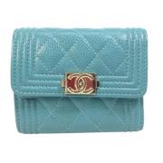 Pre-owned Leather wallets Chanel Vintage , Blue , Dames