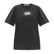 T-shirt met logo T by Alexander Wang , Gray , Dames