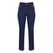 Metal Hook Waistline Jeans Kocca , Blue , Dames