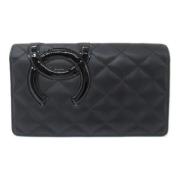 Pre-owned Leather wallets Chanel Vintage , Black , Dames