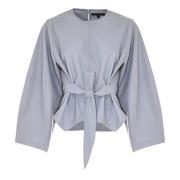 Stijlvolle losse blouse met bijpassende riem Kocca , Gray , Dames