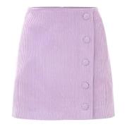 Knoop-Front Corduroy Mini Rok Kocca , Pink , Dames