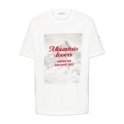 T-shirt met print Moncler , White , Heren